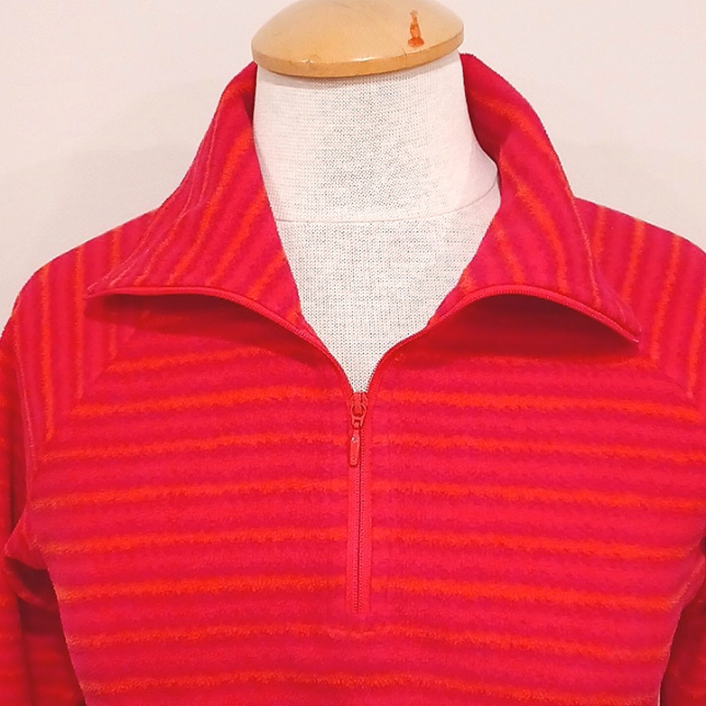 Columbia Glacial Fleece Striped Pink/Orange 1/4 Zip Top- Sz. Sm - Picture 8 of 8